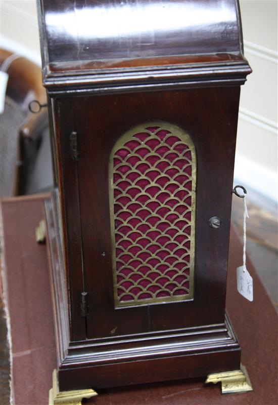 Richard Booth, London. A George III mahogany bracket clock, H.1ft 5in.